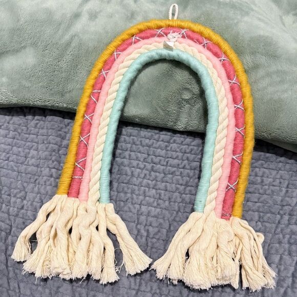 RAINBOW MACRAME WALL HANGING – MULTICOLOR BOHO DECOR, HANDMADE STYLE - Picture 8 of 17
